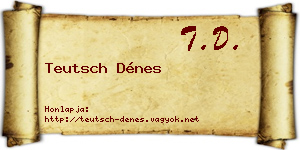 Teutsch Dénes névjegykártya